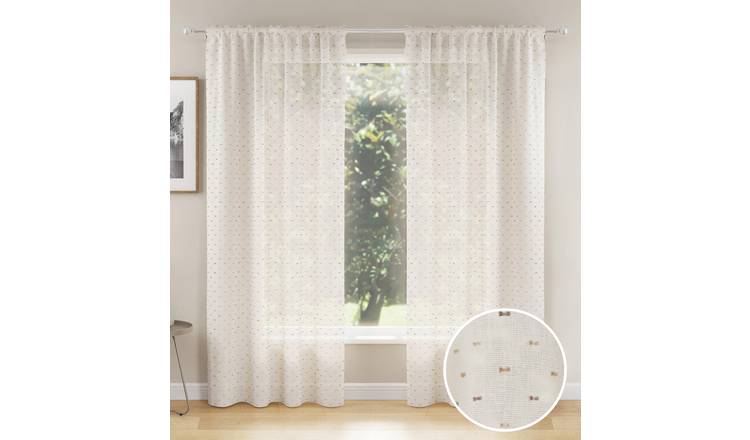 Tyrone Textiles Hanoi Rod Pocket Voile Panels - 140 x 229cm - Natural