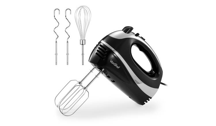 VonShef 5 Speed Electric Hand Mixer - Stainless Steel Attachments