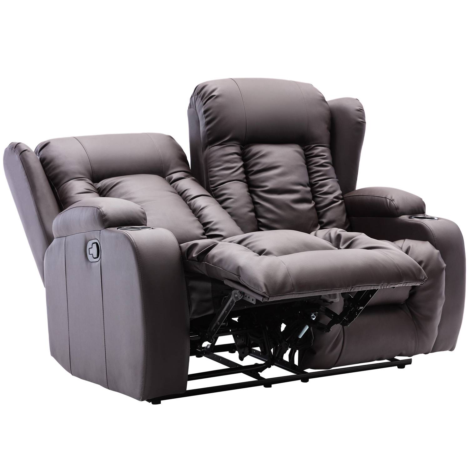Furniture Online Caesar Manual Recliner 2 Seater Leather Sofa – Brown - Image 2