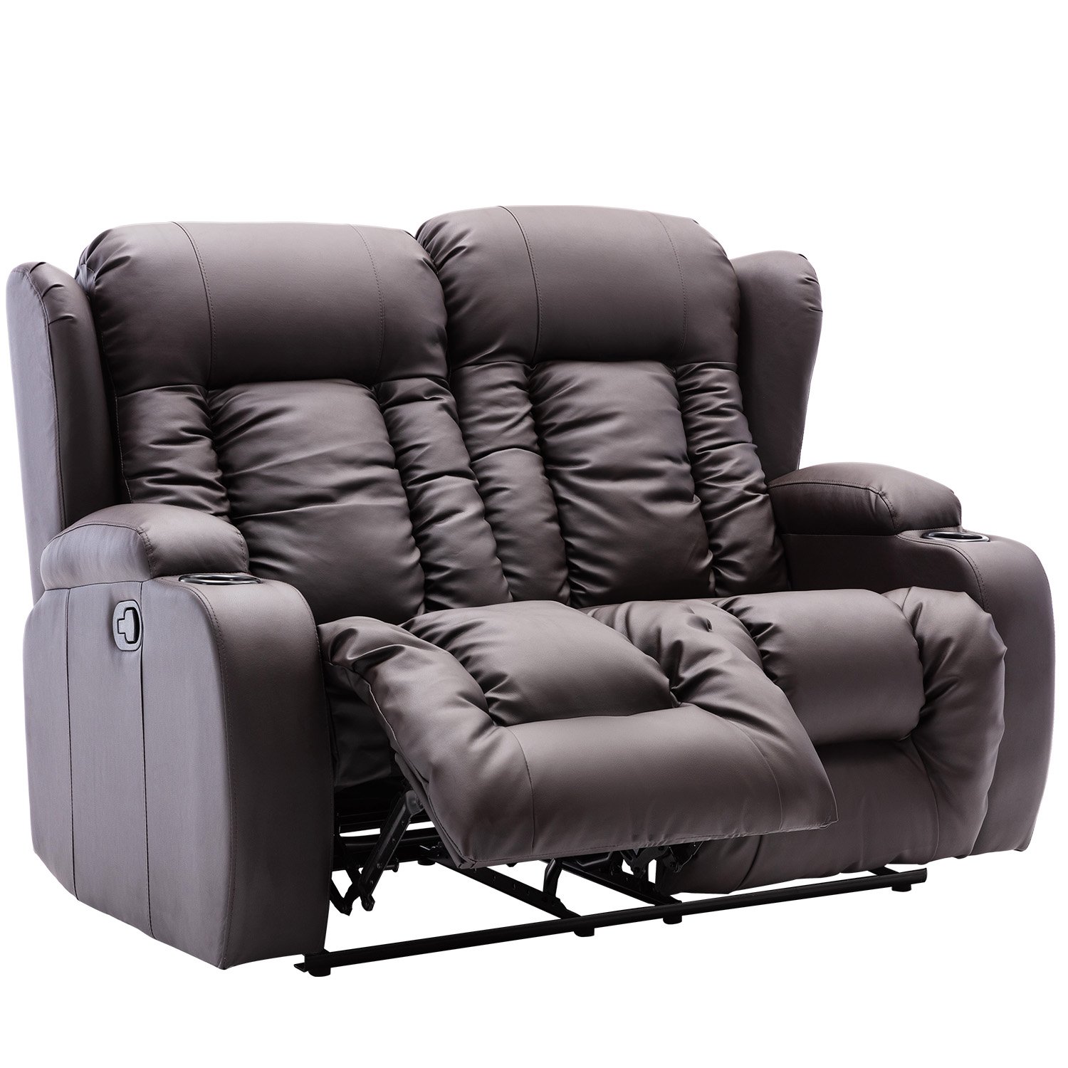 Furniture Online Caesar Manual Recliner 2 Seater Leather Sofa – Brown - Image 3