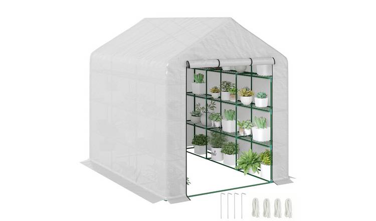 Outsunny Walk-in Greenhouse – White