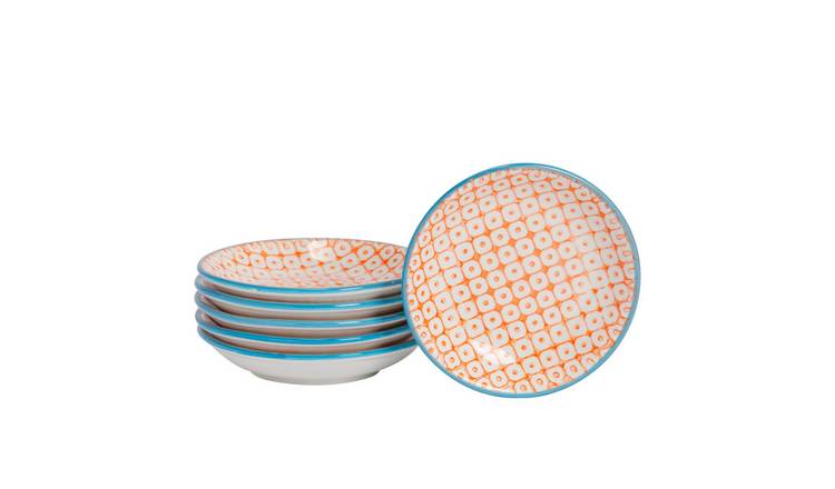 Nicola Spring Hand-Printed Sauce Dishes - Orange - Pack of 6