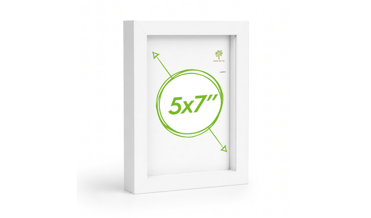 Nicola Spring 3D Box Photo Frame - 5" x 7" - White