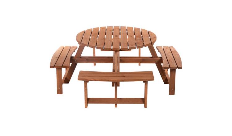 Outsunny 8 Seater Wooden Garden Dining Set - Brownish Red