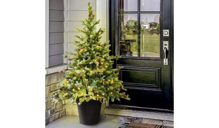 Christmas Tree World 5ft Pre-Lit Cairngorm Pine Indoor/Outdoor Potted Tree