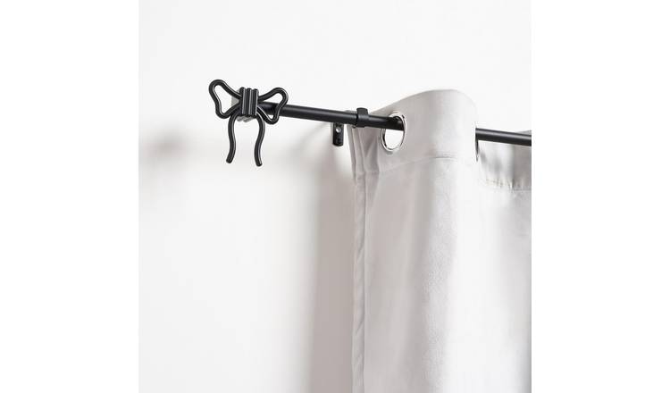 OHS 16mm Bow Extendable Curtain Pole 70-120cm - Black