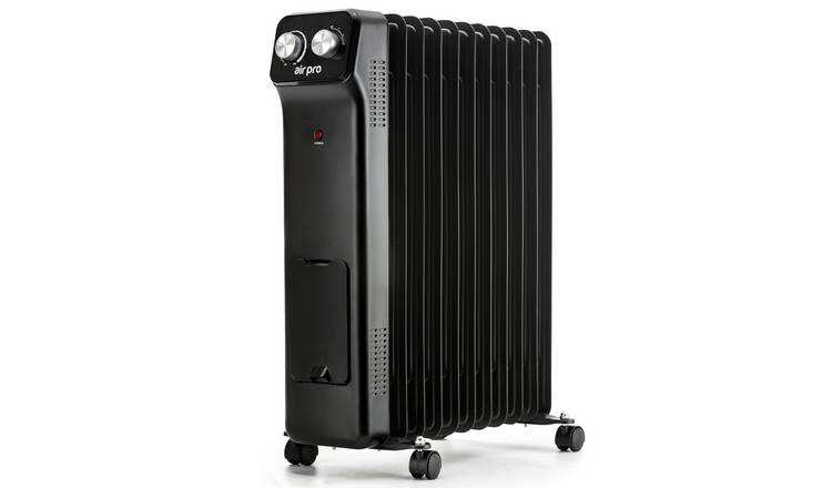 Air Pro Oil-Filled Electric Radiator 2500W with Adjustable Thermostat - Black
