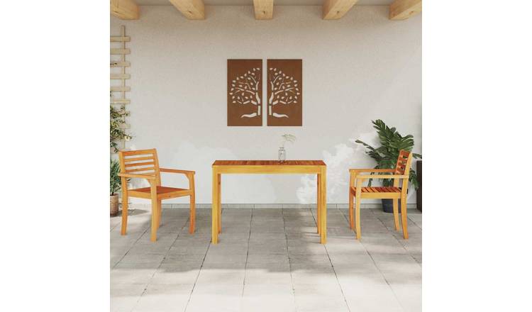 Walplus 3 Piece Garden Dining Set Wide Unit - Brown - 110 x 55 x 75 cm