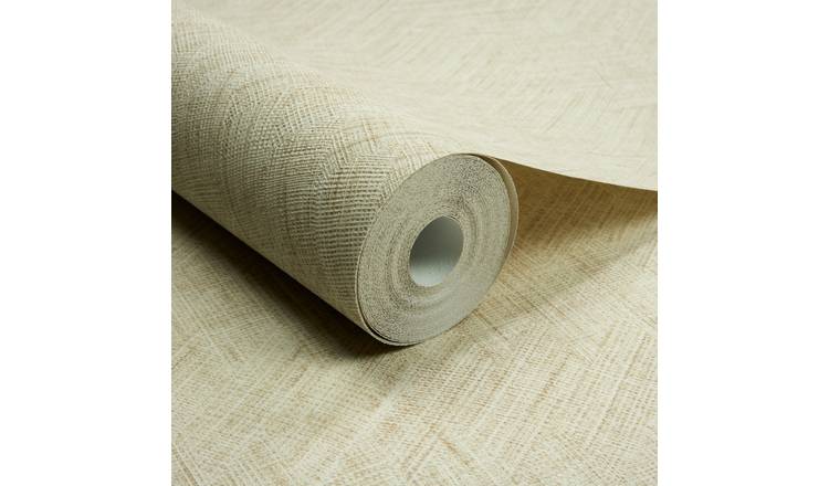 Grandeco Yuno Geometric Fabric Diamond Weave Textured Wallpaper - Neutral