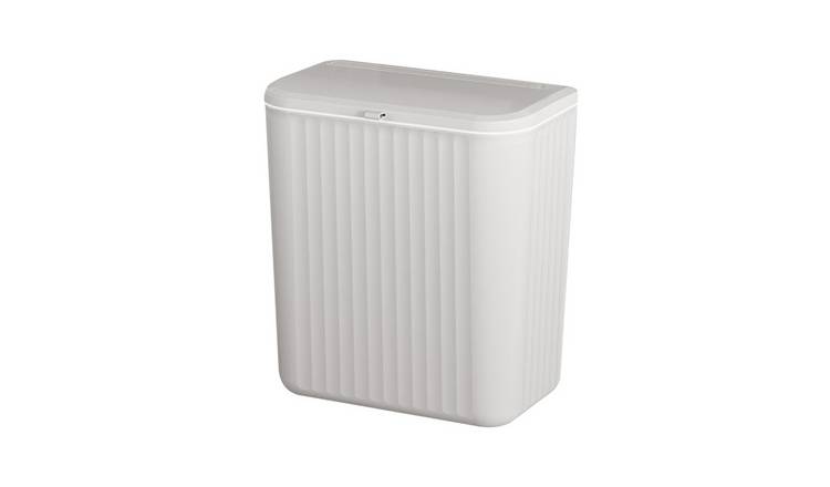 Living and Home 9L Hanging Rubbish Bin with Lid  - Light Grey