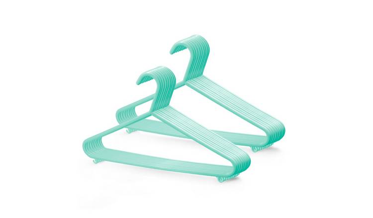Keplin Mint Green Adult Plastic Trouser Bar Coat Hangers - Pack of 50