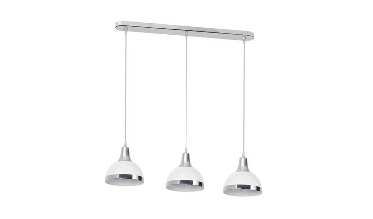 Orsina Vermont Three Shade Pendant Light - White and Chrome