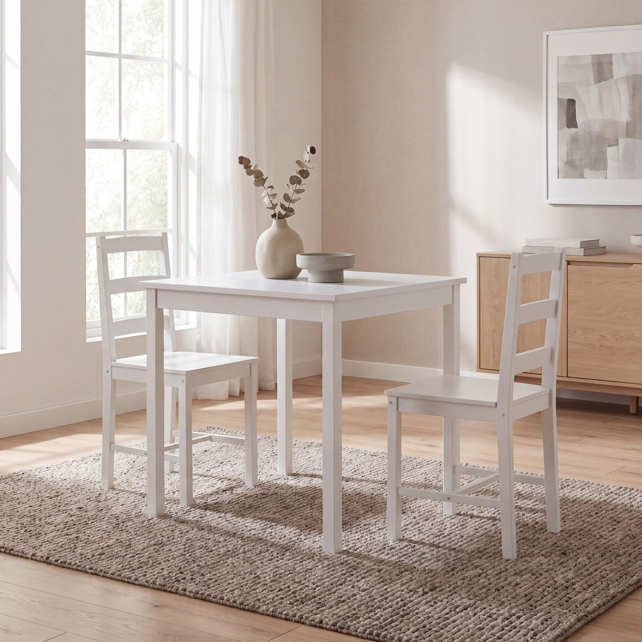 Vida Designs Yorkshire 2 Seater Dining Set - White - Image 1