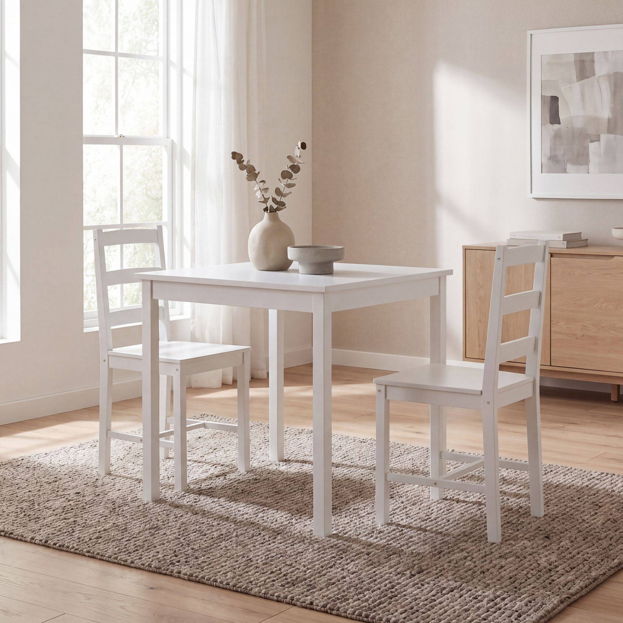 Vida Designs Yorkshire 2 Seater Dining Set - White - Image 1