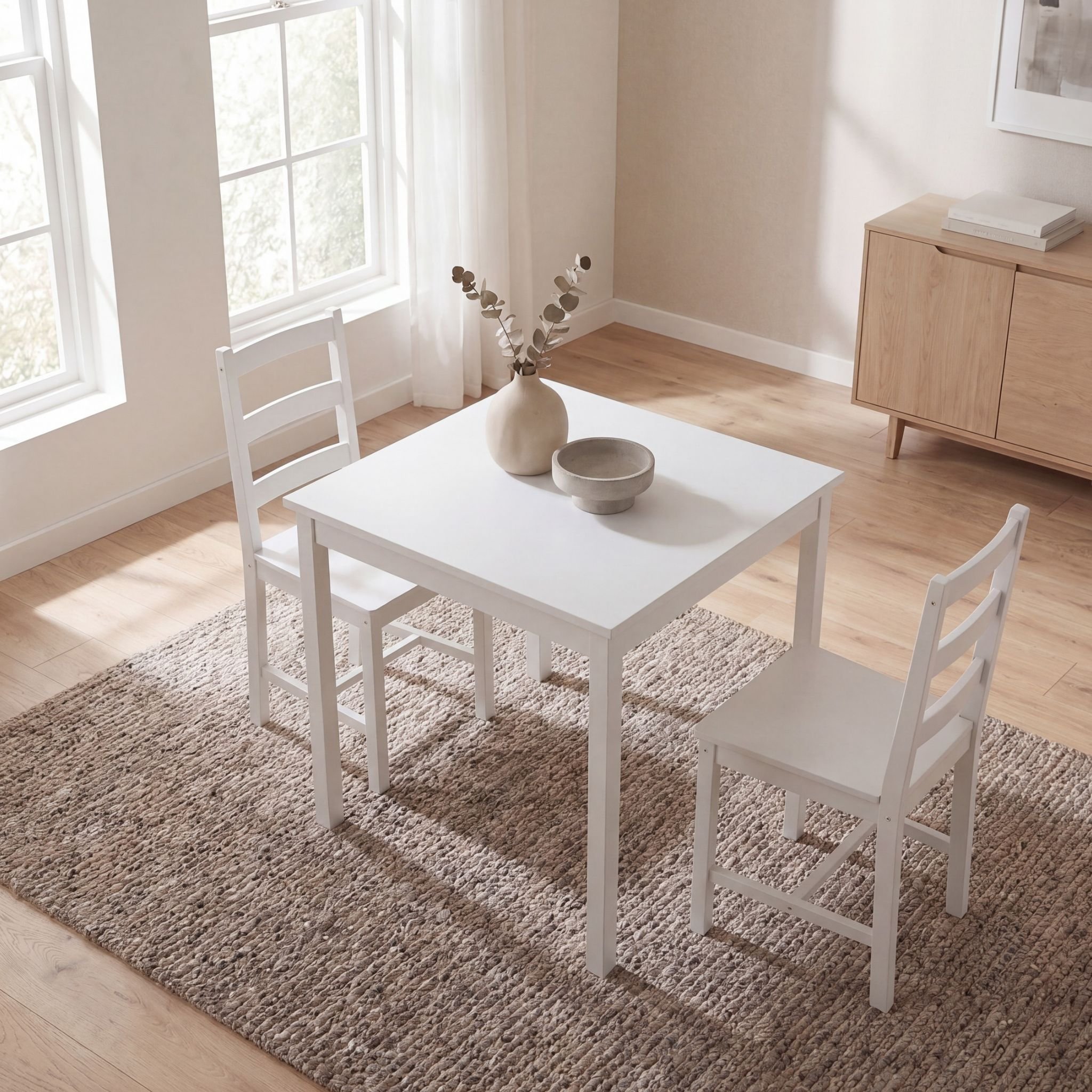 Vida Designs Yorkshire 2 Seater Dining Set - White - Image 5