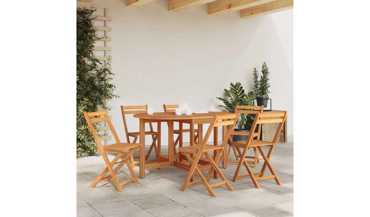 Walplus Solid Acacia Wood Garden Table - Brown - 130 x 90 x 72 cm