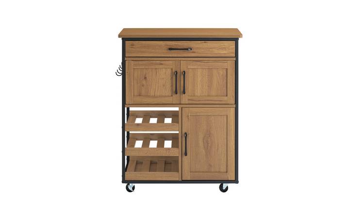 SoBuy 1 Drawer 3 Door 3 Shelf Kitchen Trolley - Light Brown