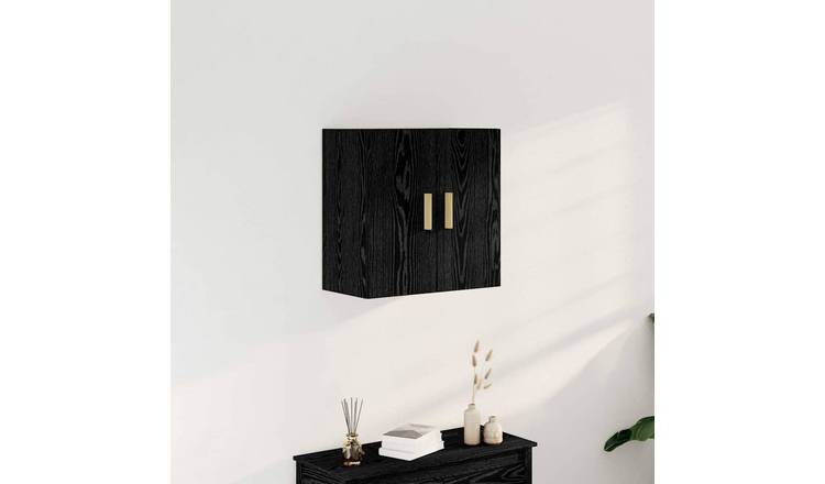 Walplus Engineered Wood Wall Mounted Wall Cabinet - Black Ash - 60 x 30 x 60 cm
