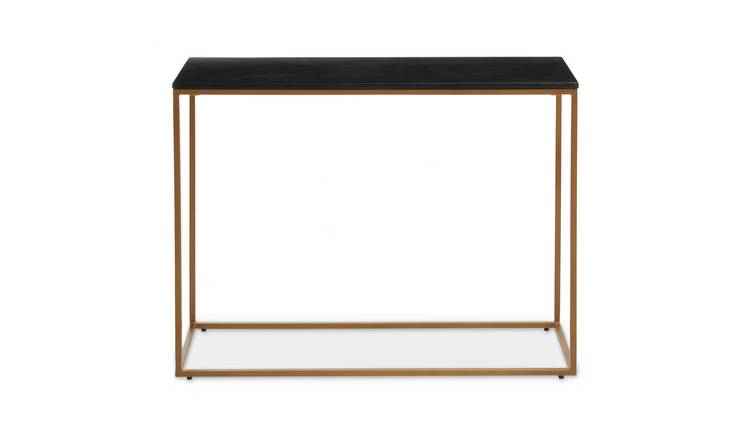 Orsina Varana Marble Top Console Table – Black & Gold