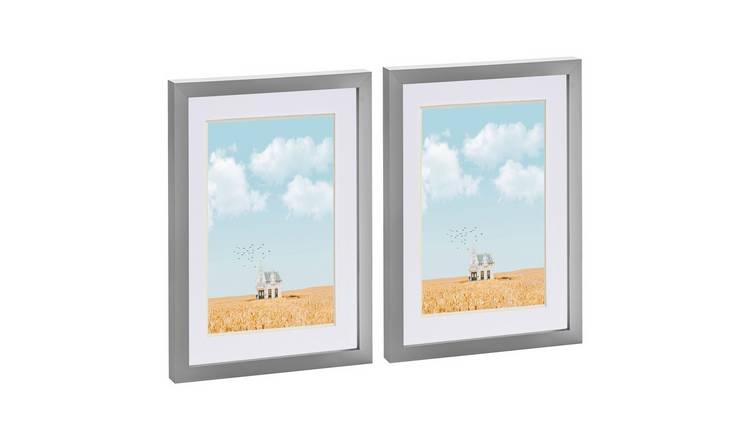 Nicola Spring Photo Frames - 8 x 12" with A5 Mount - Set of 2 - Grey