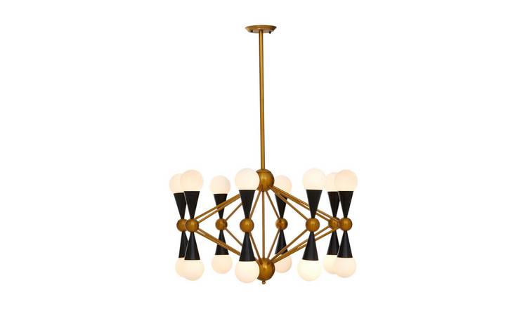 Orsina Orko 16-Bulb Pendant Light - Brass and Black