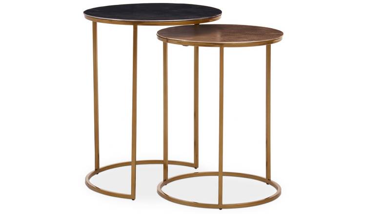 Orsina Amira and Zinc Set of 2 Nesting Tables – Gold