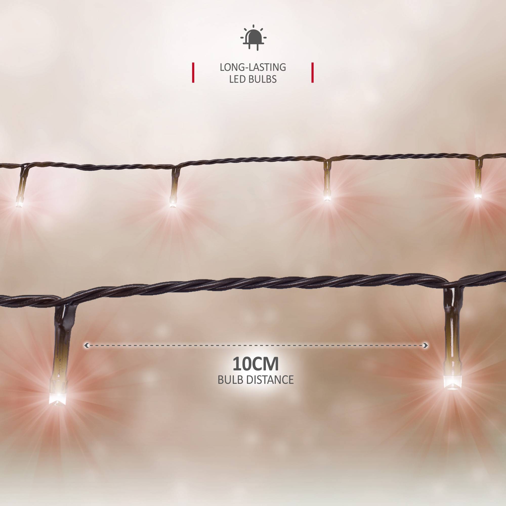 NETTA 300 LED 30m Christmas Fairy String Lights - Warm White - Image 3