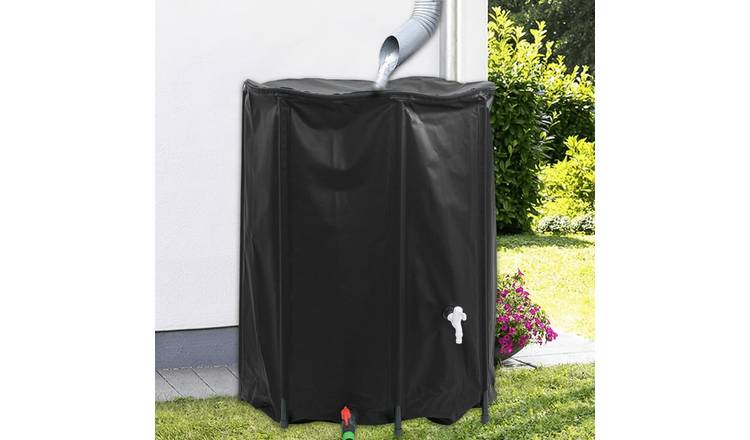 Walplus PVC Water Container with Tap Foldable 750 L - Black - 100 x 100 cm