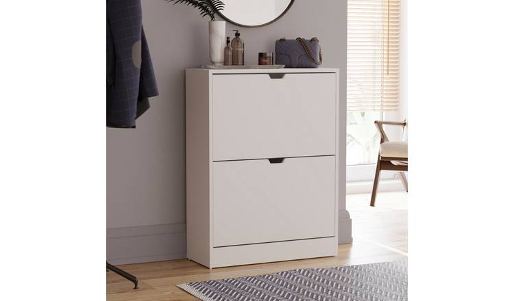 Vida Designs 2 Drawer Shoe Cabinet FSC 100% - White