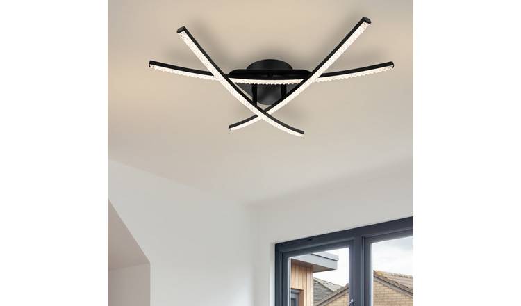 Cosylyte Samford 3 Light Integrated LED Modern Beaded Ceiling Light - Matt Black