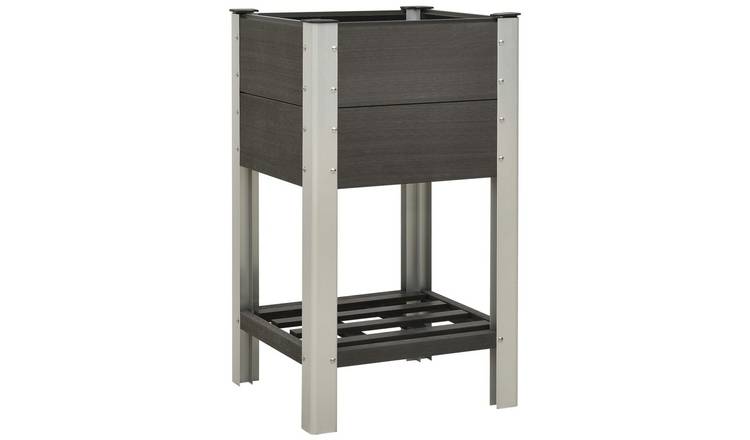 Walplus WPC Raised Garden Bed - Grey - 50 x 50 x 90 cm