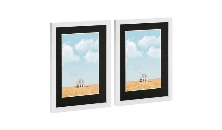 Nicola Spring Photo Frames - 8 x 12" with A5 Mount - Set of 2 - White