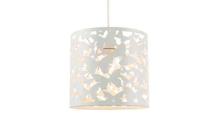 Happy Homewares Butterfly in Gloss White Pendant Shade - 25cm