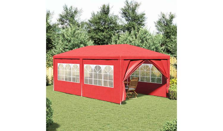Walplus 600 x 300 x 255 cm PE Steel Frame Garden Party Tent - Red
