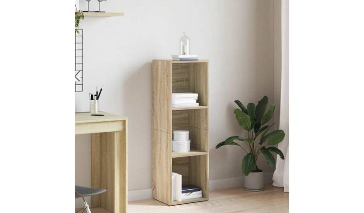Walplus 3 Compartment Book Cabinet - Light Oak - 36 x 30 x 114 cm