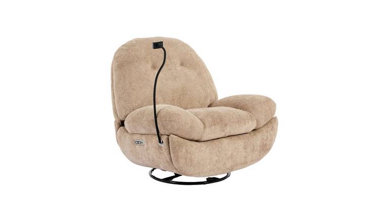 Furniture Online Phoenix Boucle Swivel Electric Recliner Chair – Oatmeal