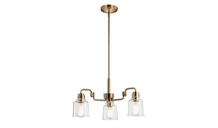 Elstead Kichler 3 Arm Pendant Light - Weathered brass