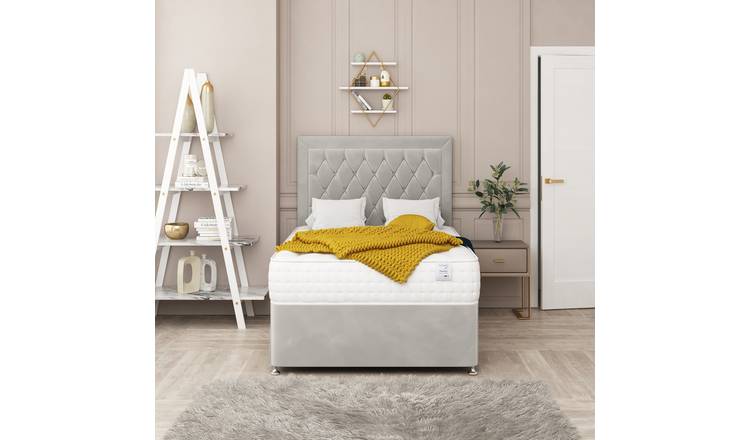 Bed Choices Montana Super King 2 Drawer Divan Bed with 26" Headboard - Silver