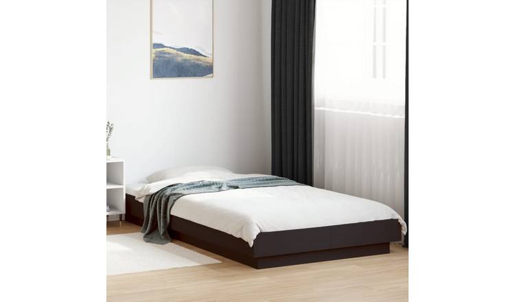 Walplus Solid Pine Single Upholstered Headboard Bed Frame - Taupe
