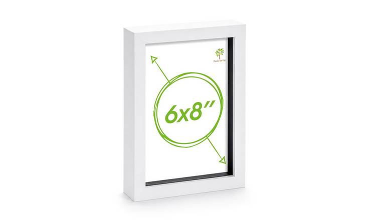 Nicola Spring 3D Box Photo Frame 6 x 8" - White