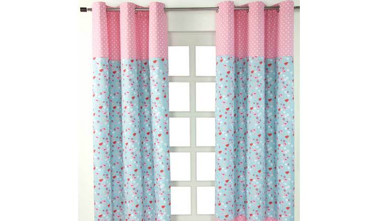 Homescapes Birds And Flowers Ready Made Eyelet Curtains - 117cm x 137cm