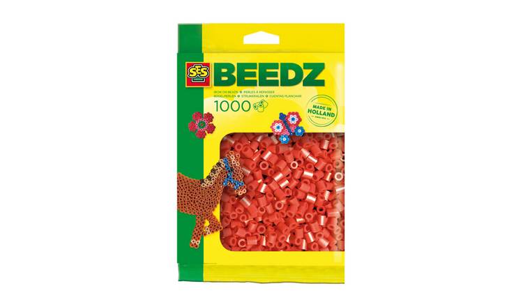 SES Creative Iron On Beads 1000 Piece Craft Set - Red