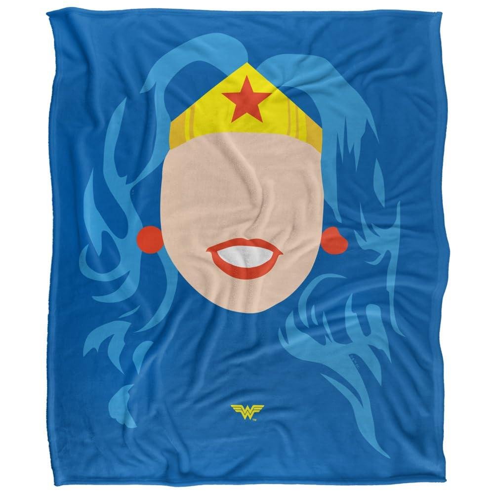 Wonder Woman Face Soft Touch Blanket - 152cm x 127cm - Image 1