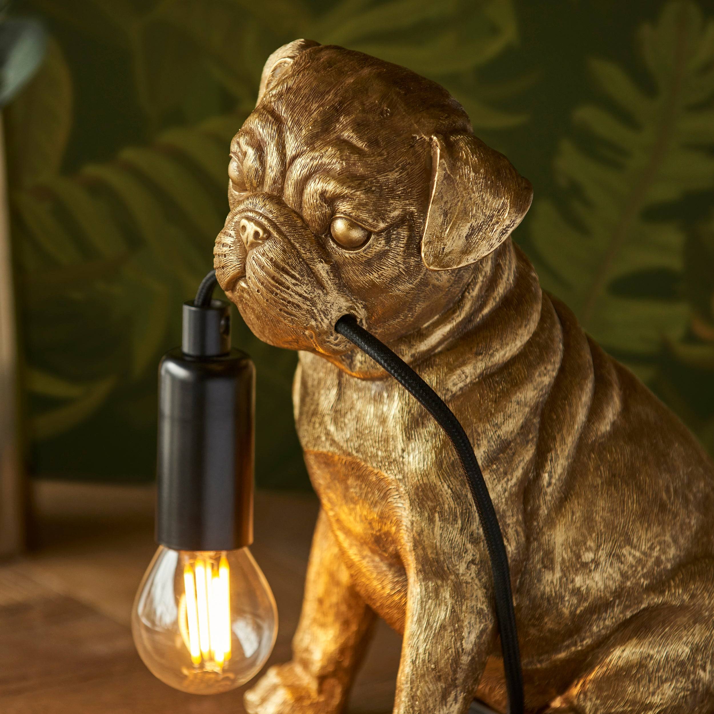 Loops Direct Pack of 2 Resin and Steel Table Lamp - Vintage Gold - Image 3