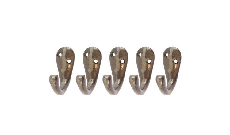 Hammer & Tongs Single Robe Hook - Raw - Pack of 5