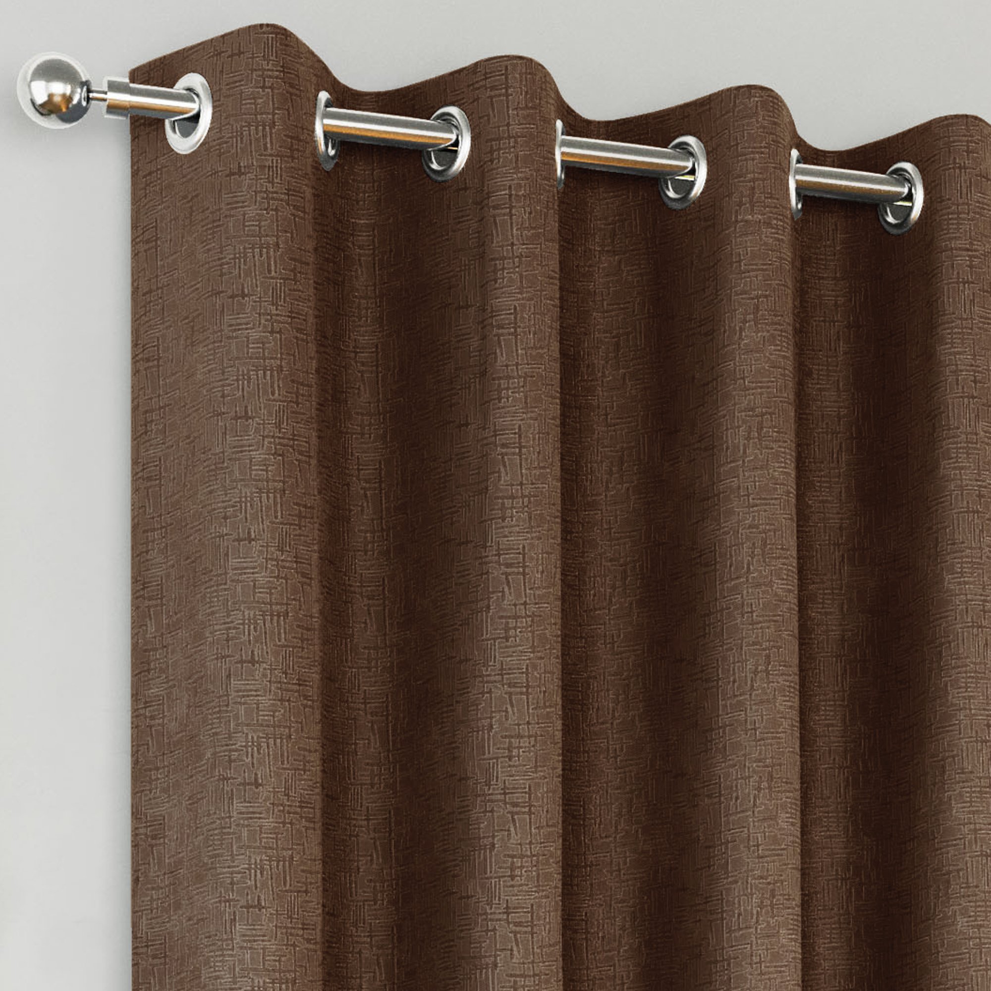 Enhanced Living Sydney Thermal Eyelet Curtains - 117 x 137cm - Chocolate - Image 4