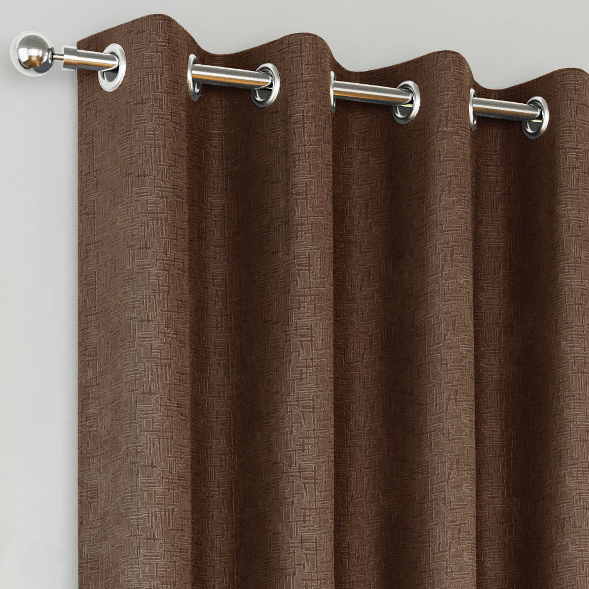 Enhanced Living Sydney Thermal Eyelet Curtains - 117 x 137cm - Chocolate - Image 4