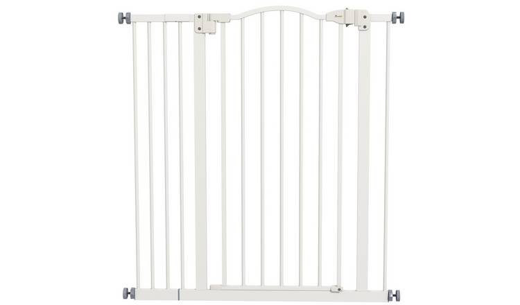 PawHut Adjustable Pressure Fit Auto Close Dog Stair Gate - 74-94cm - White