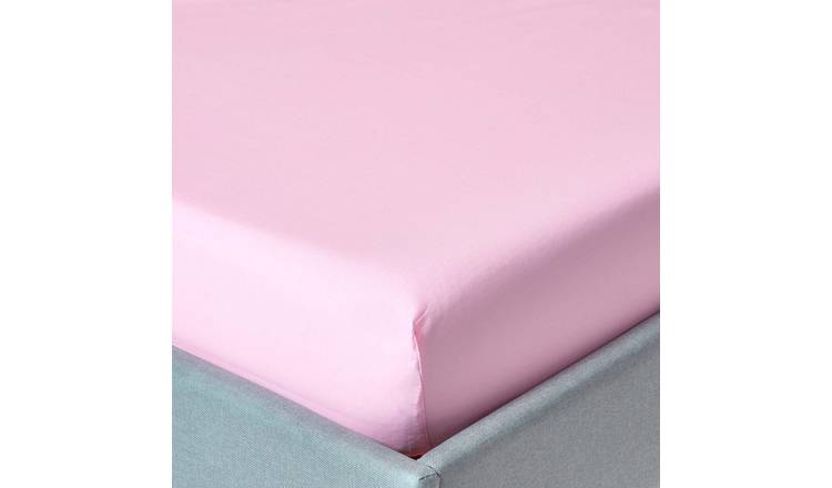 Homescapes Egyptian Cotton Pink Fitted Sheet - Single