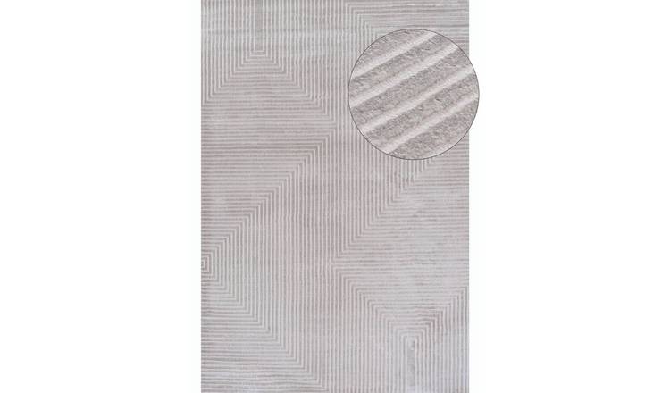 The Rugs Grey and Cream Carmel Modern Geometric Rug - 200 x 290cm